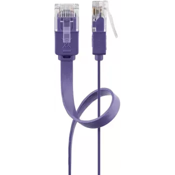 Plakanais patch vads Goobay CAT 6 2m U/UTP Violeta