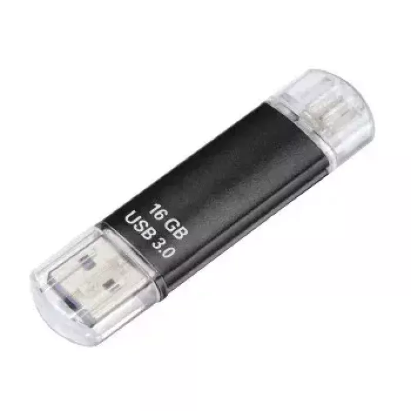 Hama Laeta Twin 16GB USB zibatmiņa USB Type-A / Micro-USB 3.2 Gen 1 (3.1 Gen 1) Melna