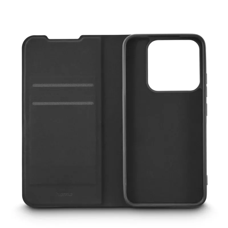 HAMA folio maciņš Xiaomi 15T — Daily Protect, 17.4 cm (6,83 collas), melns, 2 kabatiņas kartēm, galda statīvs