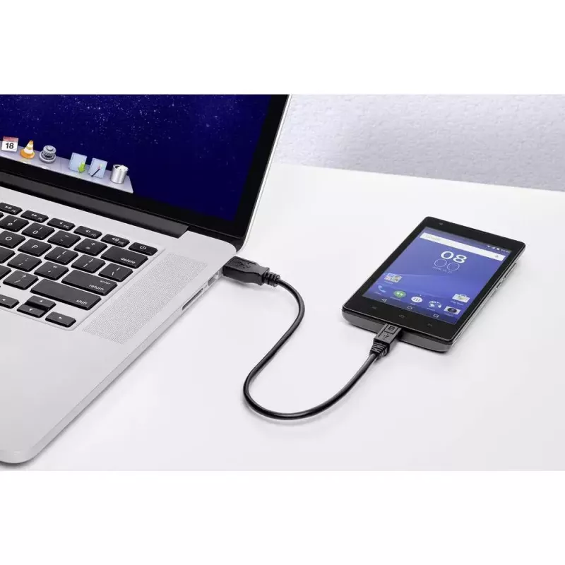 USB kabelis Renkforce RF-4463076 0,3m USB A Micro-USB B Melns