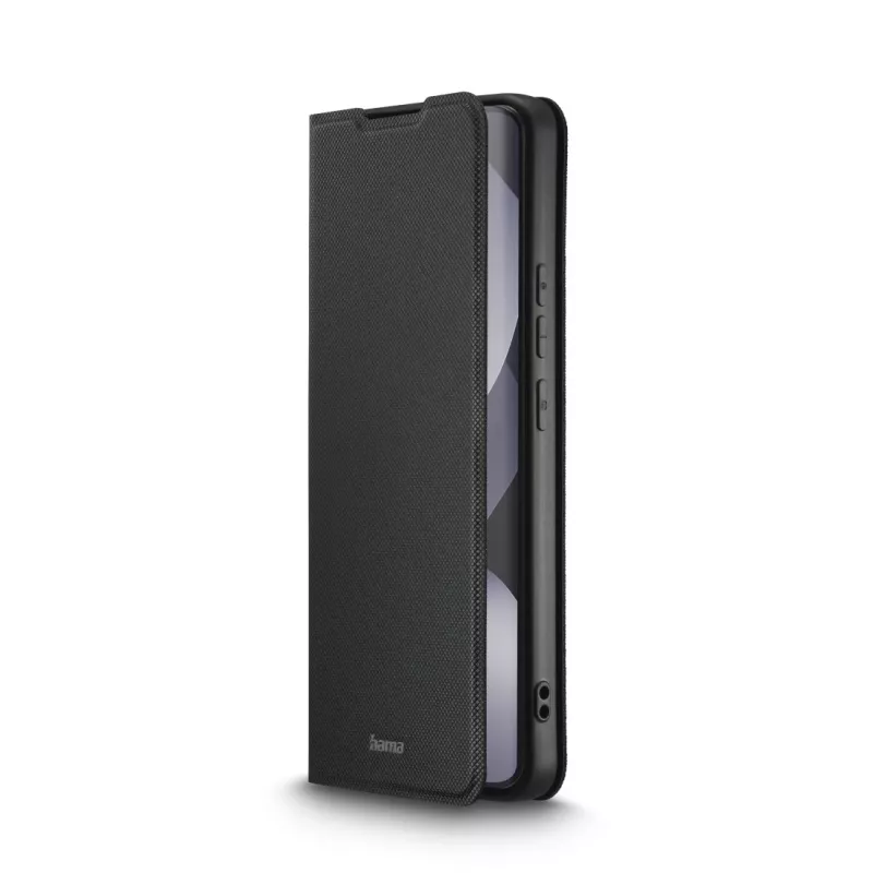Folio maciņš HAMA Daily Protect Redmi Note 15 (6,77 collu) — Melns, 2 kabatiņas kartēm, galda statīvs