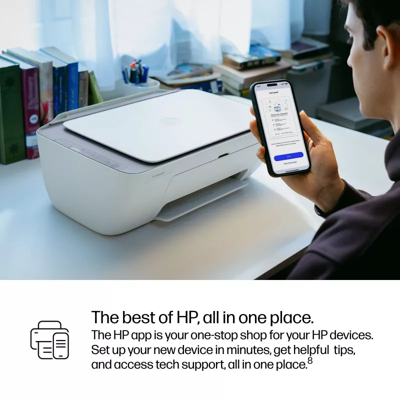 HP DeskJet 2922 Bezvadu daudzfunkciju printeris, termālā tintes druka, krāsu druka, 4800 x 1200 DPI, krāsu kopēšana, A4, balts