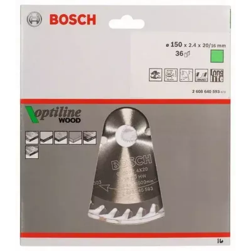 Zāģa asmens ripzāģim Bosch 2 608 640 593 15 cm Koks