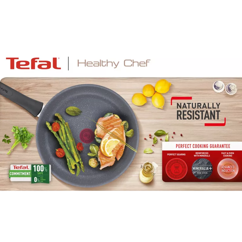Universālā panna Tefal Healthy Chef G15002 Apaļa 20 cm Pelēka