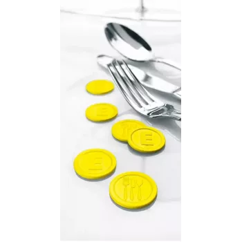 SIGEL WM002 maltītes/pasākumu žetoni, dzelteni, 100 gab.