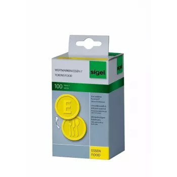SIGEL WM002 maltītes/pasākumu žetoni, dzelteni, 100 gab.
