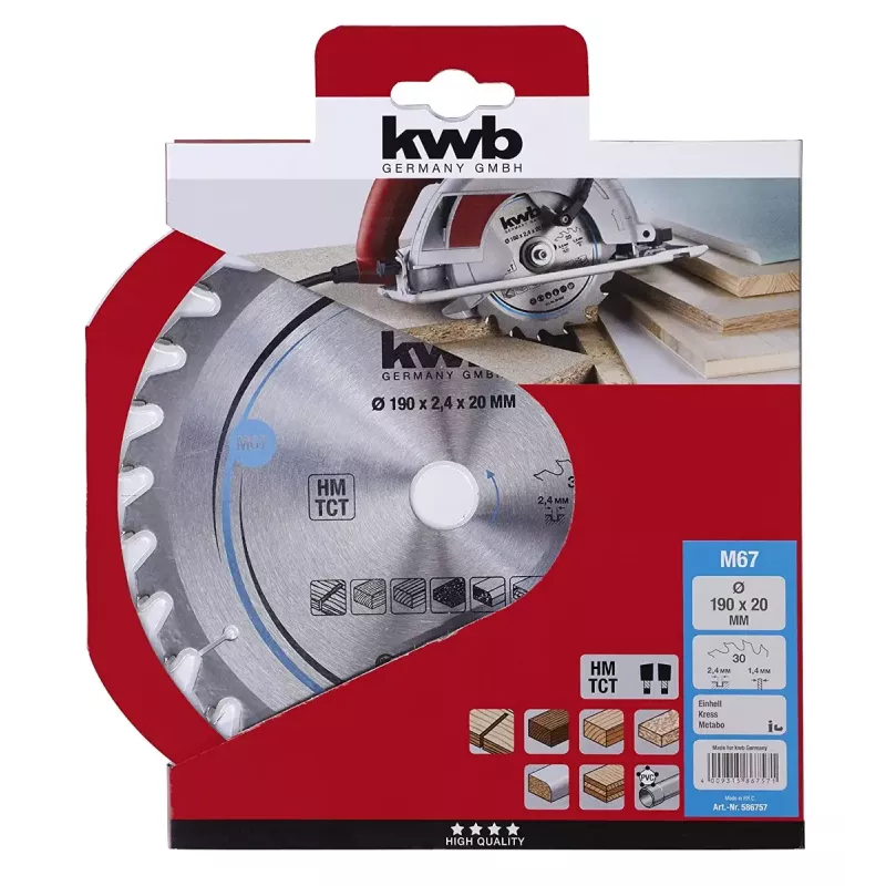Zāģripas disks KWB 586757 ar volframa karbīda uzgaļiem, 1 gab.