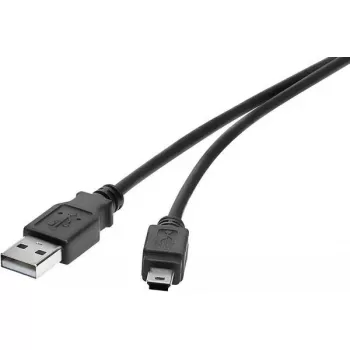 USB kabelis Renkforce RF-4455807 0.3m USB A - Mini-USB B Melns