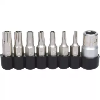 KS Tools 911.1480 8 gabalu skrūvgrieža uzgaļu komplekts, niķelēts, 25 mm, 1/4 collu kāts, DIN 3126 ISO 1173 E 6,3