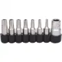 KS Tools 911.1480 8 gabalu skrūvgrieža uzgaļu komplekts, niķelēts, 25 mm, 1/4 collu kāts, DIN 3126 ISO 1173 E 6,3