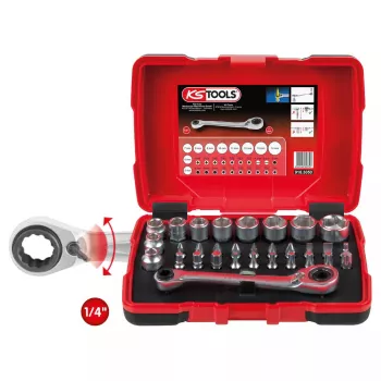 Uzgriežņu atslēgu komplekts KS Tools 918.3050, 31 uzgalis, hroma-vanādija tērauds
