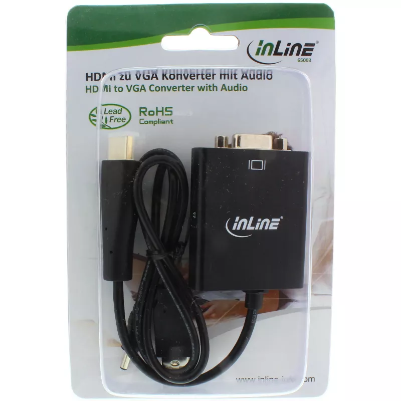 Pārveidotājs InLine HDMI uz VGA ar audio ieeju