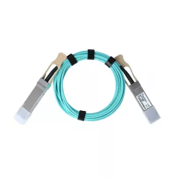 BlueOptics InfiniBand / optiskās šķiedras kabelis QSFP56–QSFP56, 5 m, Aqua krāsa