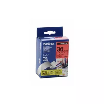 Marķēšanas lente Brother TZ-461, melns uz sarkana fona, 36 mm x 8 m