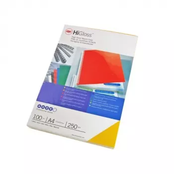 GBC Binding Covers HiGloss A4 250gsm, A4, Kartons, Melns, Spīdīgs, 250 g/m², 100 gab.