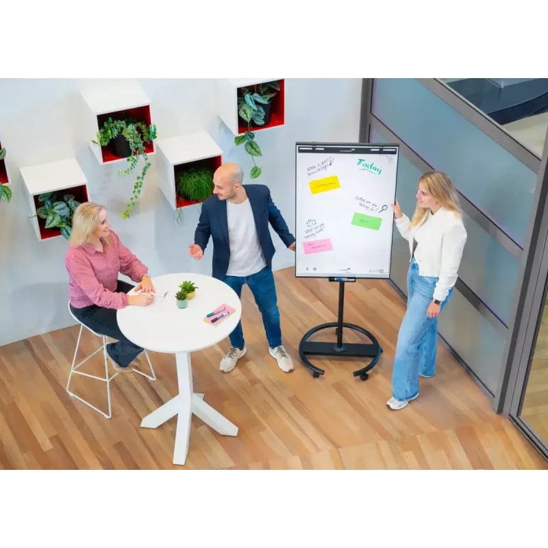 Mobilais flīpčarts ar apaļu pamatni Legamaster SKETCH EASY — tērauds, 5 riteņi, 720×600 mm