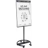 Mobilais flīpčarts ar apaļu pamatni Legamaster SKETCH EASY — tērauds, 5 riteņi, 720×600 mm