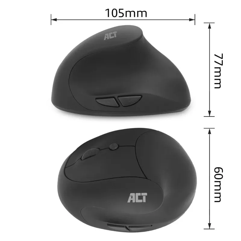 ACT Bezvadu vertikālā pele AC5101, 1600 DPI, RF bezvadu