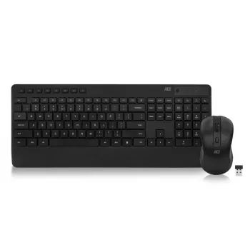ACT Bezvadu tastatūras un peles komplekts Qwerty, klusie taustiņi, videi draudzīgs, no pārstrādātiem materiāliem