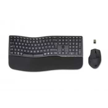 HP 680 Comfort Divrežīmu tastatūras un peles komplekts, pilnizmēra (100%), bezvadu, RF bezvadu + Bluetooth, QWERTY, melns, pele iekļauta