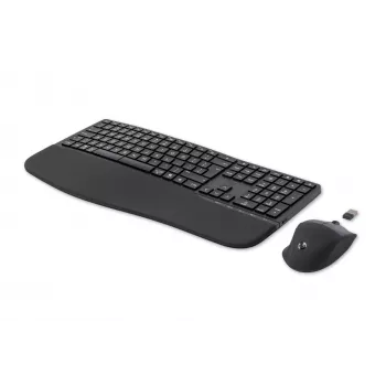 HP 680 Comfort Divrežīmu tastatūras un peles komplekts, pilnizmēra (100%), bezvadu, RF bezvadu + Bluetooth, QWERTY, melns, pele iekļauta