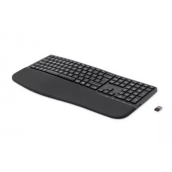 HP 680 Comfort Dual-Mode tastatūra, pilna izmēra (100%), bezvadu, RF bezvadu + Bluetooth, QWERTY, melna
