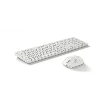 Bezvadu tastatūras un peles komplekts KINGSTON 490C — pilnizmēra bezvadu tastatūra (plunger) ar RF + Bluetooth peli, balts
