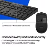 Bezvadu tastatūras un peles komplekts KINGSTON 490C — pilnizmēra RF + Bluetooth, melns