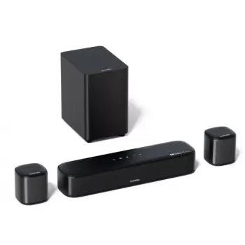 Soundbar Ultimea Aura A50 Melns 5.1 kanāli, 320 W RMS, Dolby Atmos/Surround, 10,2 cm zemfrekvences skaļrunis