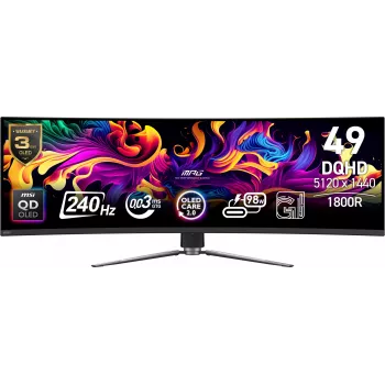 MSI MPG 491CQPX QD-OLED dators monitors 124,5 cm (49 colli) 5120 x 1440 pikseļi Dual QHD melns