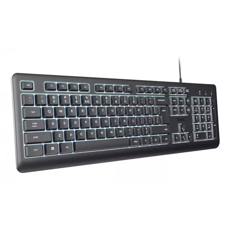 Trust Primo apgaismota tastatūra Home/Office USB QWERTY US English Melna