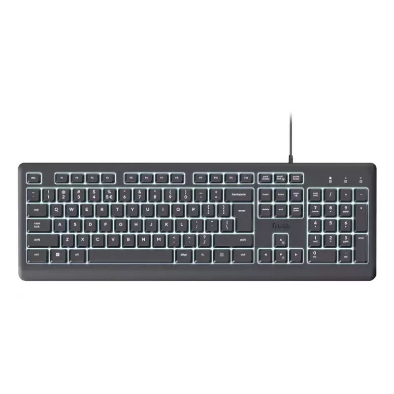 Trust Primo apgaismota tastatūra Home/Office USB QWERTY US English Melna