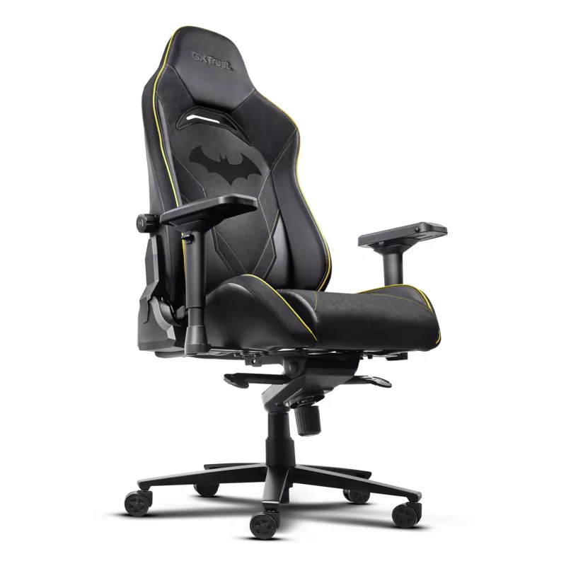 Spēļu krēsls TRUST 25787 — polsterēts sēdeklis, max slodze 150 kg, 710×750 mm, augstums līdz 134 cm, melns