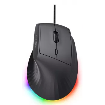Gaming pele TRUST GXT 145 Rexxa, labā roka, USB Type-A, 12800 DPI, vadu, RGB ritenis, melna