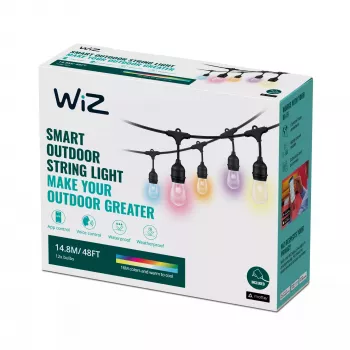 WiZ String Lights viedās virtenes, Wi-Fi/Bluetooth, melnas, LED