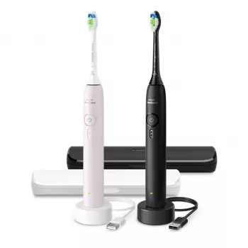 Philips 3100 sērijas HX4072/42 uzlādējama soniskā zobu birste — 2 rokturi, 2 birstes galviņas, Li-Ion akumulators, Daily Care režīms