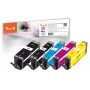 Peach PI100-356 tintas kasetne 5 gab. Savietojama Standarta ietilpiba Melna, Ciāna, Magenta, Dzeltena