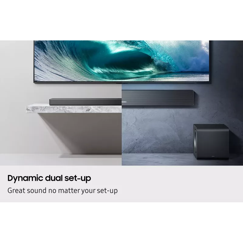 Samsung Q-series QS750F 5.1.2 kanālu skaņas josla ar zemfrekvences skaļruni un aizmugures skaļruņiem (2025)