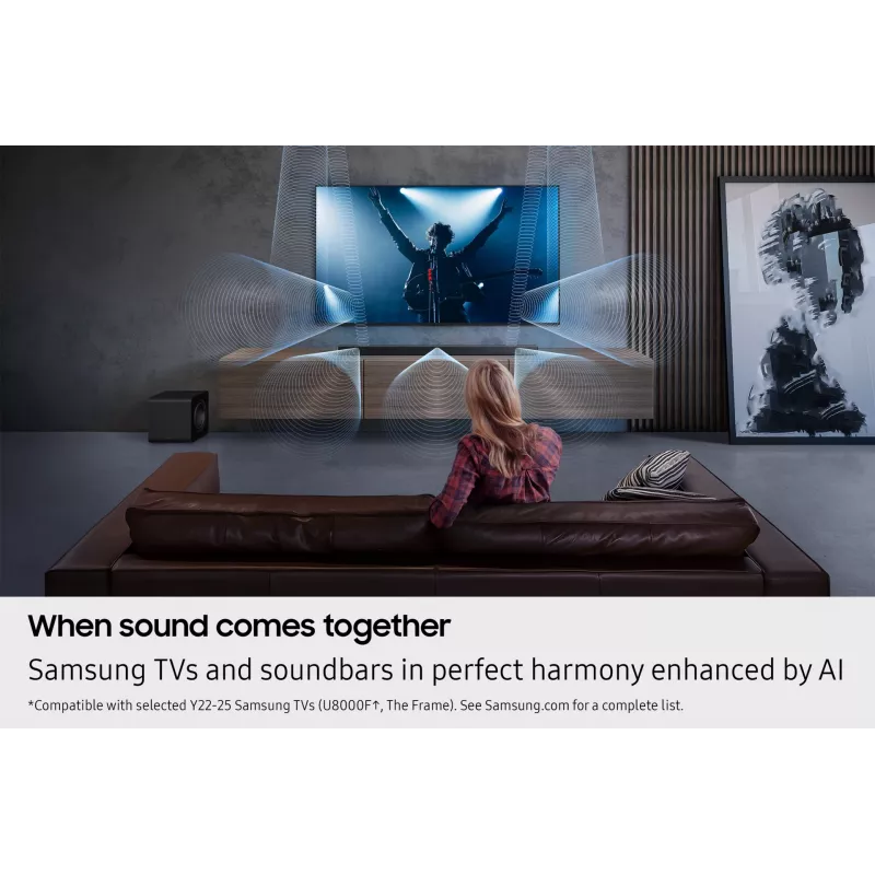 Samsung Q-series QS750F 5.1.2 kanālu skaņas josla ar zemfrekvences skaļruni un aizmugures skaļruņiem (2025)