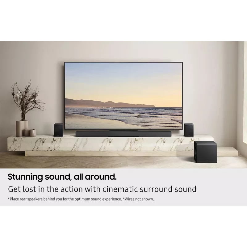 Samsung Q-series QS750F 5.1.2 kanālu skaņas josla ar zemfrekvences skaļruni un aizmugures skaļruņiem (2025)
