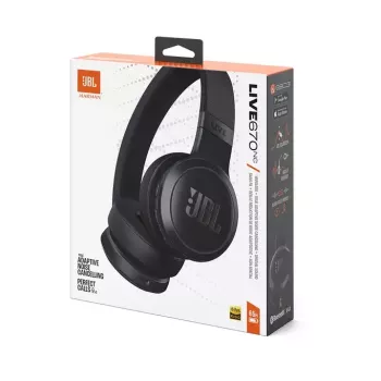 JBL Live 670NC bezvadu austiņas uz auss, trokšņu slāpēšana, Black