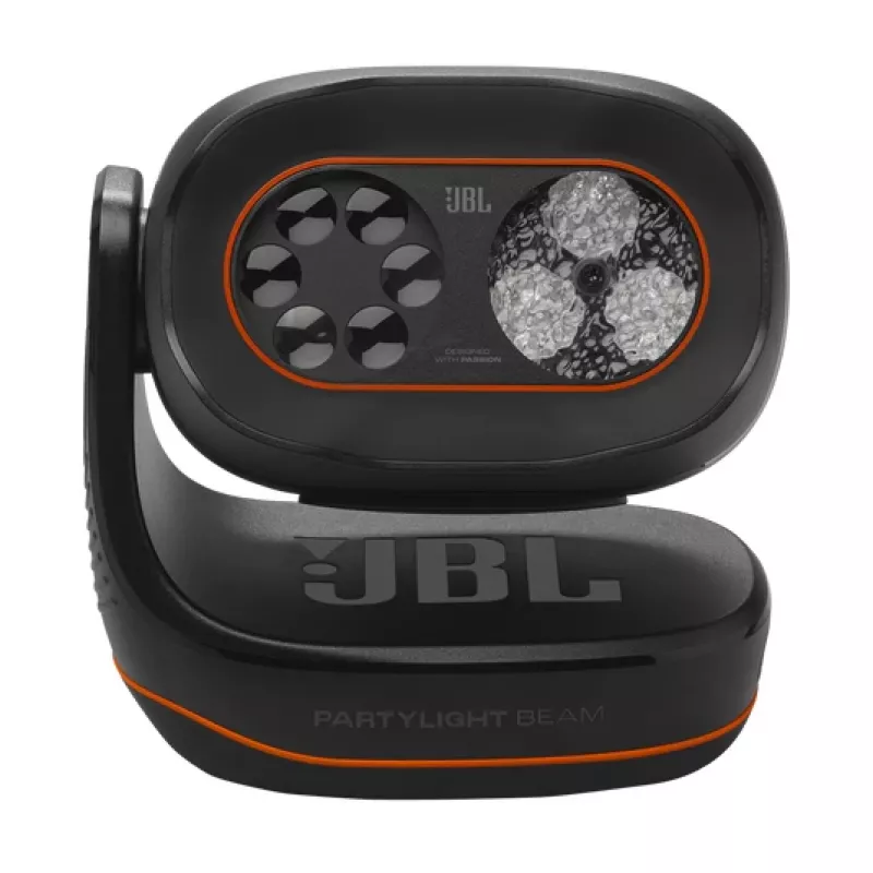 JBL PartyLight Beam — iekštelpu mikrofons ar apgaismojumu, melns