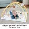 Fisher-Price Sensimals Simply Senses Newborn Gym mazuļa aktivitāšu paklājiņš ar 6 sensorajām rotaļlietām
