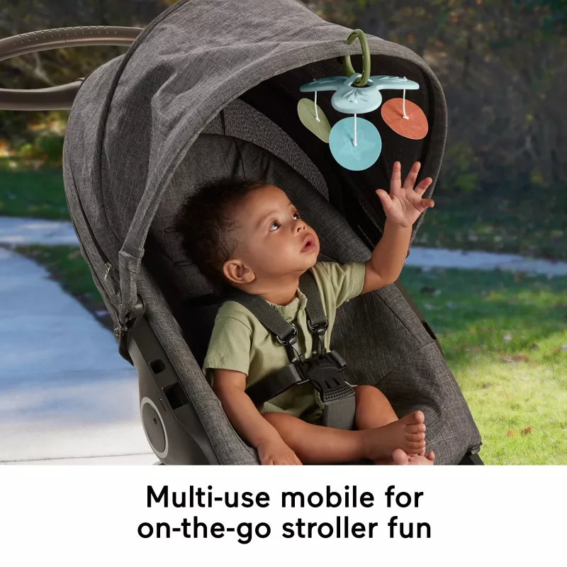 Fisher-Price Sensimals Simply Senses Newborn Gym mazuļa aktivitāšu paklājiņš ar 6 sensorajām rotaļlietām