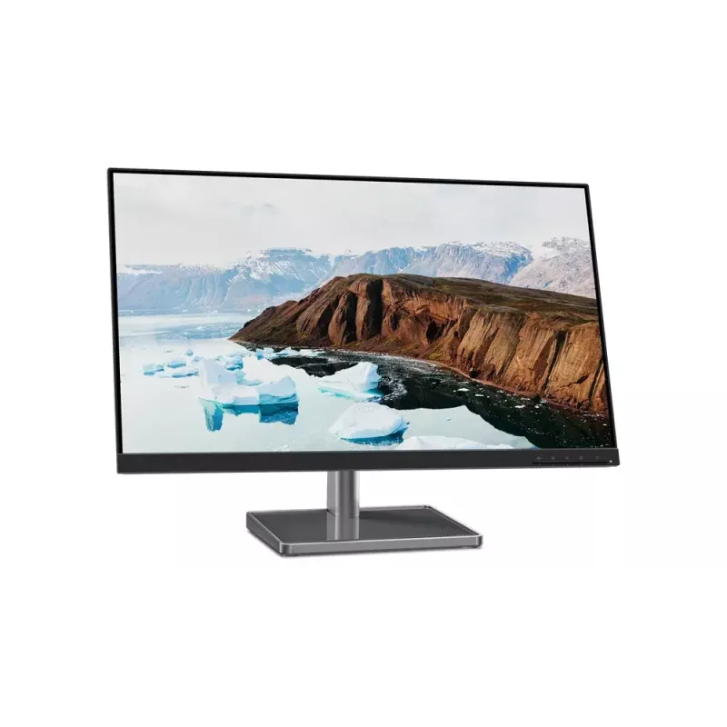 27 collu LED monitors Lenovo L27M-30, 1920×1080 Full HD, IPS, 6 ms, 250 cd/m², USB 3.2 centrmezgls, skaļruņi, VESA, sudrabs/melns