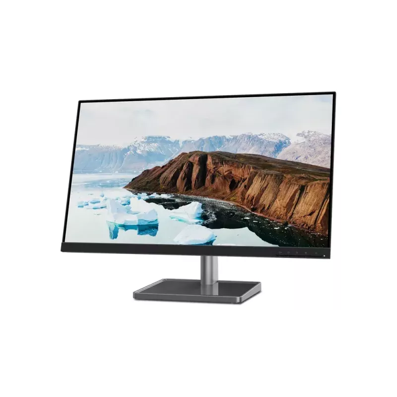 27 collu LED monitors Lenovo L27M-30, 1920×1080 Full HD, IPS, 6 ms, 250 cd/m², USB 3.2 centrmezgls, skaļruņi, VESA, sudrabs/melns