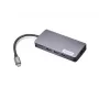 Dokošanas adapteris Lenovo GX91M73946 USB-C Vadu, 100W, HDMI, VGA, 3x USB-A, SD lasītājs, Gigabit Ethernet, 4K@30Hz, Pelēks