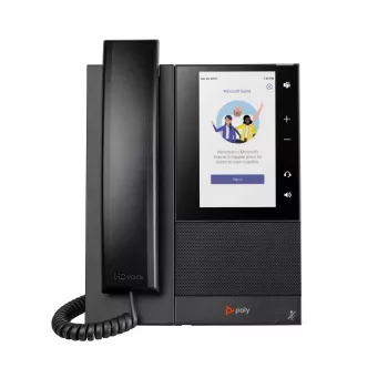 HP Poly CCX 505 biznesa mediju telefons Microsoft Teams un PoE atbalstam