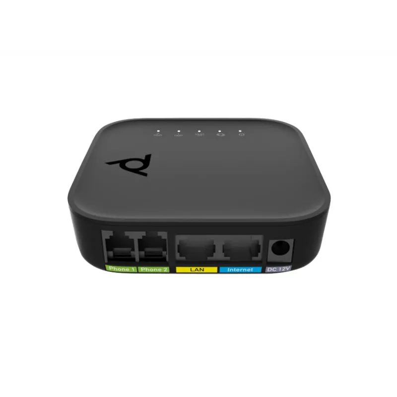 POLY ATA 402 2FXS VoIP adapteris ar Open SIP, G.711/OPUS, līdzstrāvas barošanu, 100–240V AC ieeja