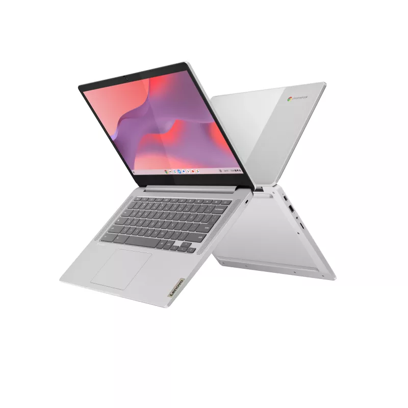 Lenovo IdeaPad Slim 3 Chrome 14M868 Chromebook, MediaTek Kompanio 520, 14 inch Full HD, 4 GB RAM, 128 GB eMMC, ChromeOS, Pelēks